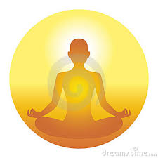 homme en méditation de kundalinî yoga mains en gyan dans bulle jaune